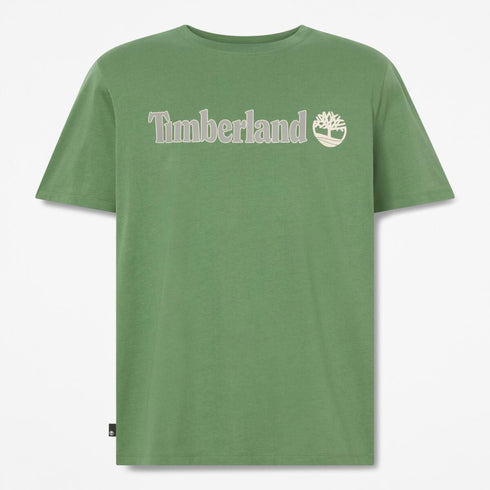 Timberland Mens Kennebec River Linear Logo Short Sleeve Tee in Green
