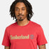 Timberland Mens Kennebec River Linear Logo Short Sleeve Tee in Red