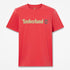 Timberland Mens Kennebec River Linear Logo Short Sleeve Tee in Red