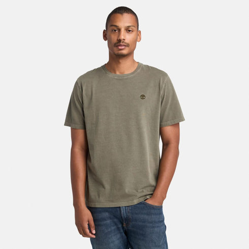 Timberland Mens Dunstan River Garment Dye Short Sleeve Tee in Green