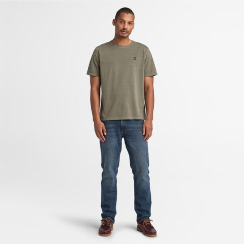 Timberland Mens Dunstan River Garment Dye Short Sleeve Tee in Green