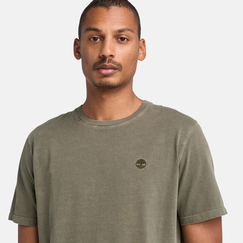 Timberland Mens Dunstan River Garment Dye Short Sleeve Tee in Green