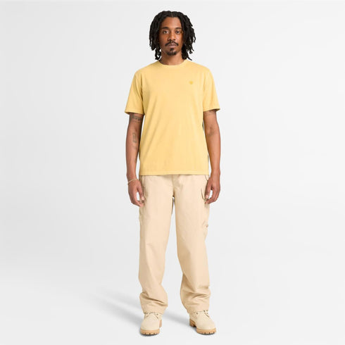 Timberland Mens Dunstan River Garment Dye Short Sleeve Tee in Yellow