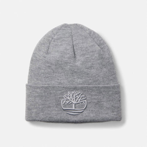 Timberland 3D Embroidery Beanie in Medium Grey