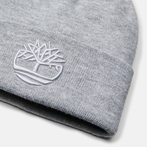 Timberland 3D Embroidery Beanie in Medium Grey