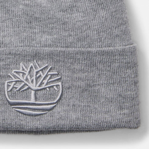 Timberland 3D Embroidery Beanie in Medium Grey