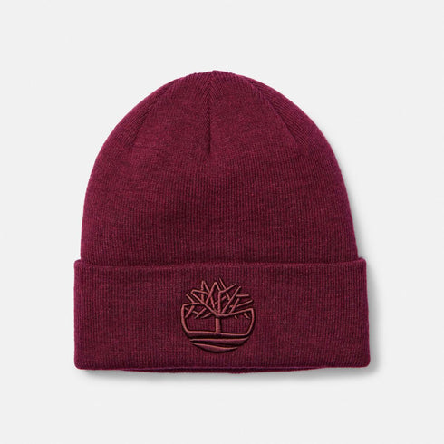 Timberland 3D Embroidery Beanie in Burgundy