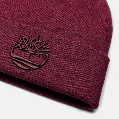 Timberland 3D Embroidery Beanie in Burgundy