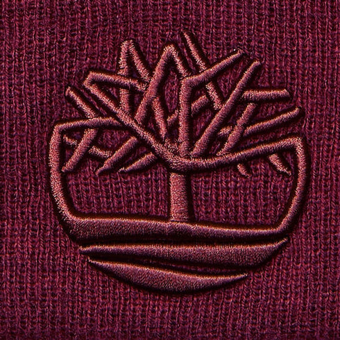 Timberland 3D Embroidery Beanie in Burgundy