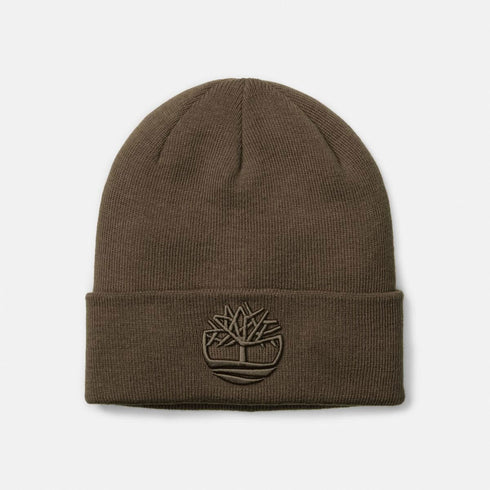 Timberland 3D Embroidery Beanie in Medium Brown