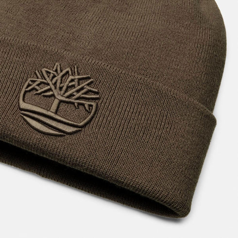 Timberland 3D Embroidery Beanie in Medium Brown