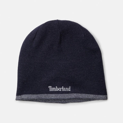 Timberland Reversible Logo Beanie in Navy