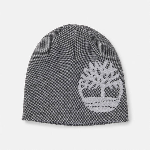 Timberland Reversible Logo Beanie in Light Grey