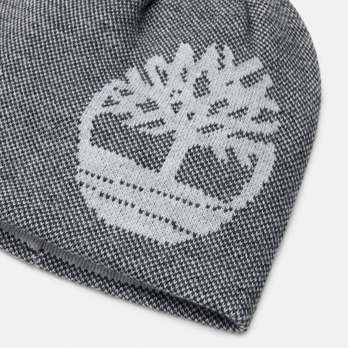 Timberland Reversible Logo Beanie in Light Grey