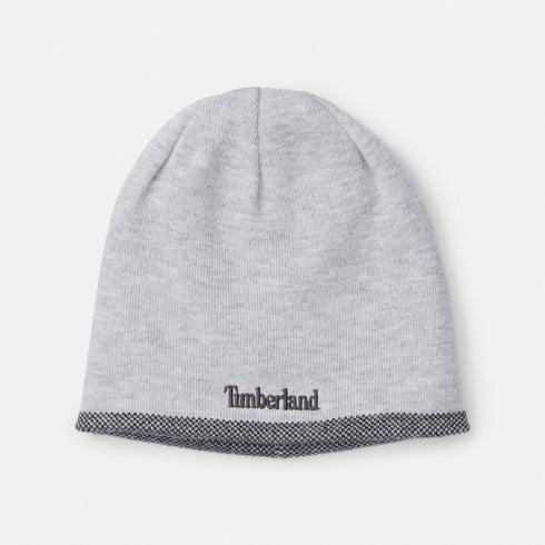 Timberland Reversible Logo Beanie in Light Grey