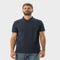 Timberland Mens Millers River Printed Neck Short Sleeve Polo in Blue