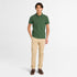 Timberland Mens Millers River Printed Neck Short Sleeve Polo in Green