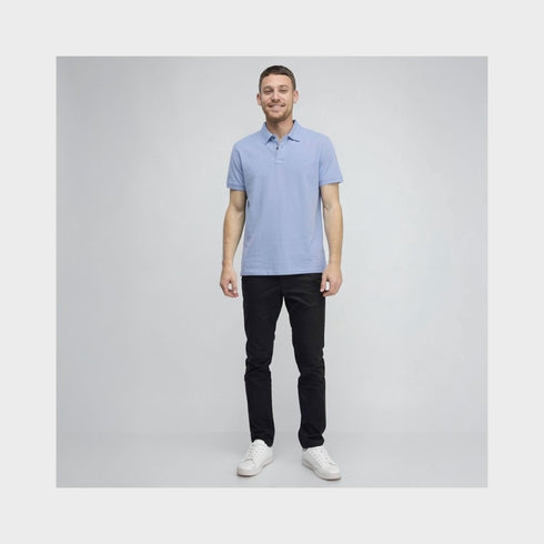 Timberland Mens Millers River Printed Neck Short Sleeve Polo in Blue