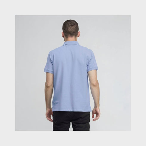 Timberland Mens Millers River Printed Neck Short Sleeve Polo in Blue