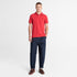 Timberland Mens Millers River Printed Neck Short Sleeve Polo in Red