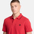 Timberland Mens Millers River Printed Neck Short Sleeve Polo in Red