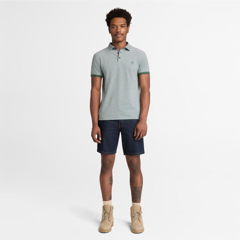 Timberland Mens Baboosic Brook Oxford Short Sleeve Polo in Green