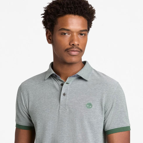 Timberland Mens Baboosic Brook Oxford Short Sleeve Polo in Green