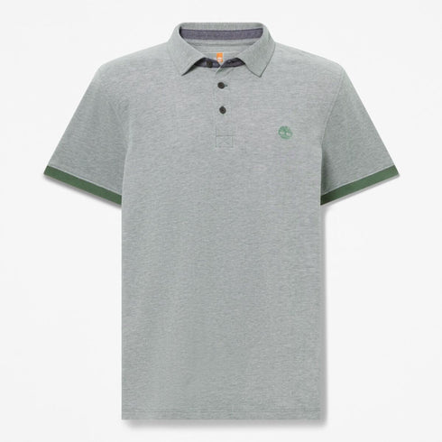 Timberland Mens Baboosic Brook Oxford Short Sleeve Polo in Green
