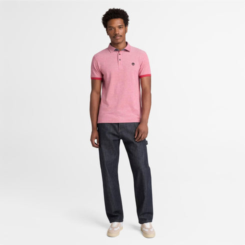 Timberland Mens Baboosic Brook Oxford Short Sleeve Polo in Red