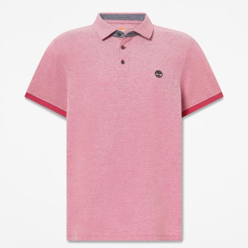 Timberland Mens Baboosic Brook Oxford Short Sleeve Polo in Red