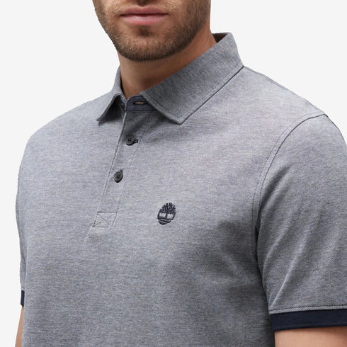 Timberland Mens Baboosic Brook Oxford Short Sleeve Polo in Blue