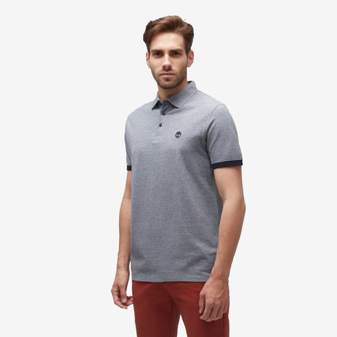 Timberland Mens Baboosic Brook Oxford Short Sleeve Polo in Blue