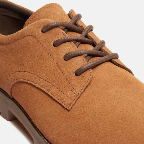 Timberland Mens Britton Square Lace Up Shoe in Rust Suede