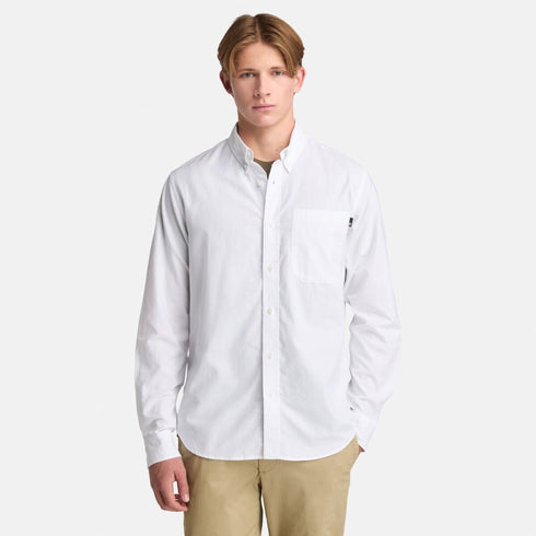 Timberland Mens Gale River Yarn Dyed Oxford Ls Shirt in White