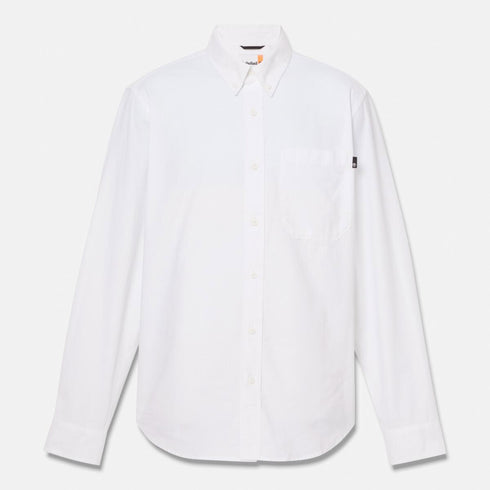 Timberland Mens Gale River Yarn Dyed Oxford Ls Shirt in White