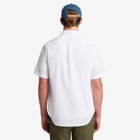 Timberland Mens Gale River Yarn Dyed Oxford Short Sleeve Shirt in White