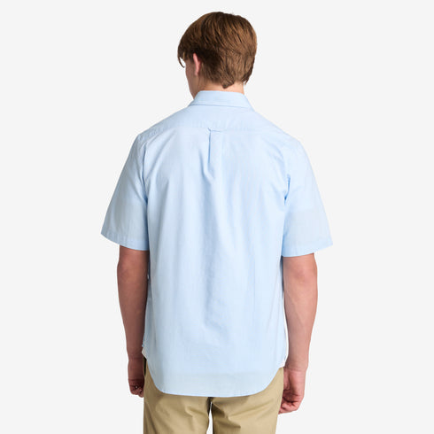 Timberland Mens Gale River Yarn Dyed Oxford Short Sleeve Shirt in Blue