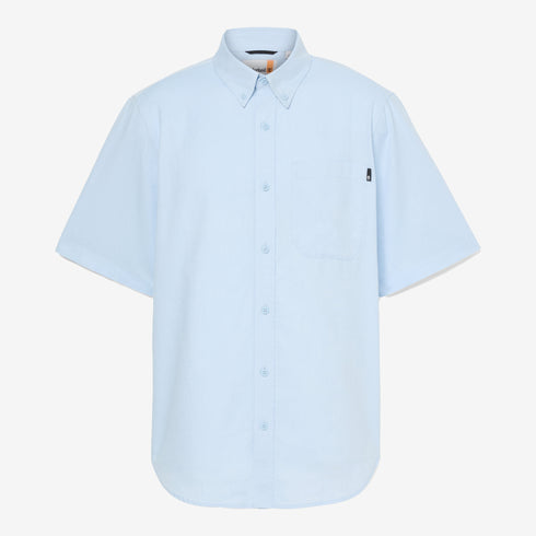 Timberland Mens Gale River Yarn Dyed Oxford Short Sleeve Shirt in Blue