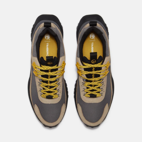 Timberland Mens Motion Access Low Lace Up Waterproof Sneaker in Md Grey Mesh W Beige