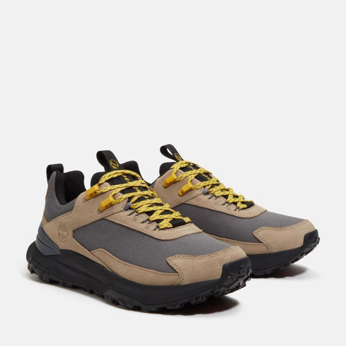Timberland Mens Motion Access Low Lace Up Waterproof Sneaker in Md Grey Mesh W Beige