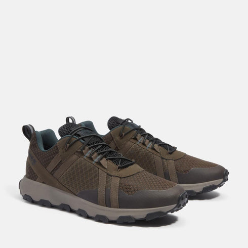 Timberland Mens Low Lace Up Waterproof Sneaker in Dark Brown