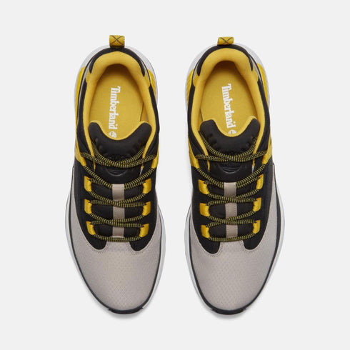 Timberland Mens Euro Trekker Low Lace Up Sneaker in Lt Taupe Mesh W Yellow