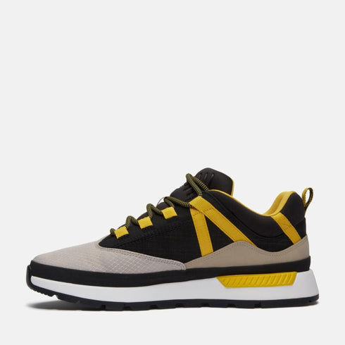 Timberland Mens Euro Trekker Low Lace Up Sneaker in Lt Taupe Mesh W Yellow