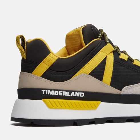 Timberland Mens Euro Trekker Low Lace Up Sneaker in Lt Taupe Mesh W Yellow