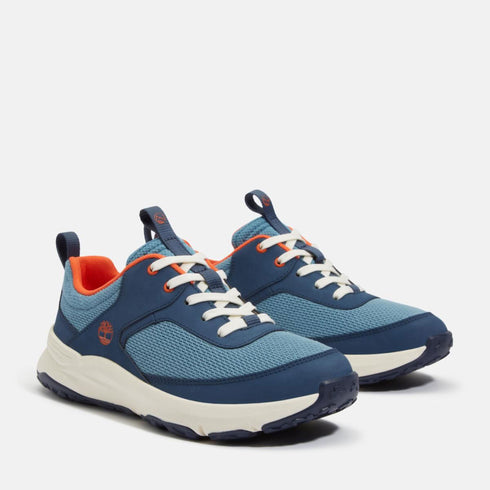 Timberland Junior Low Lace Up Sneaker in Medium Blue