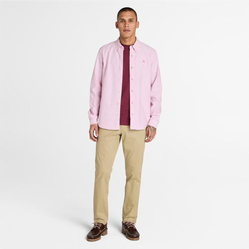 Timberland Mens Oxford Shirt in Medium Pink