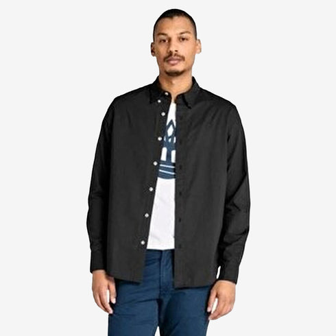 Timberland Mens Long Sleeve Stretch Poplin Shirt in Black