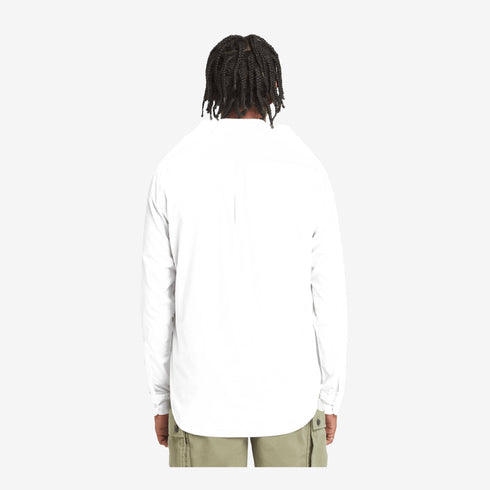 Timberland Mens Long Sleeve Stretch Poplin Shirt in White