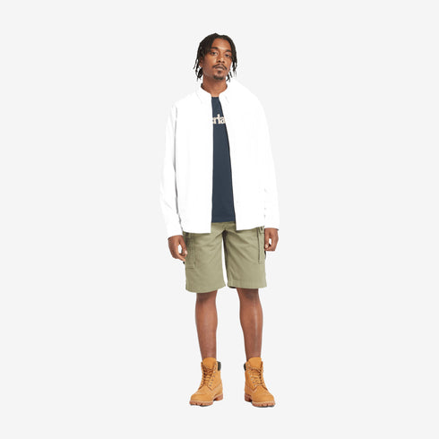 Timberland Mens Long Sleeve Stretch Poplin Shirt in White