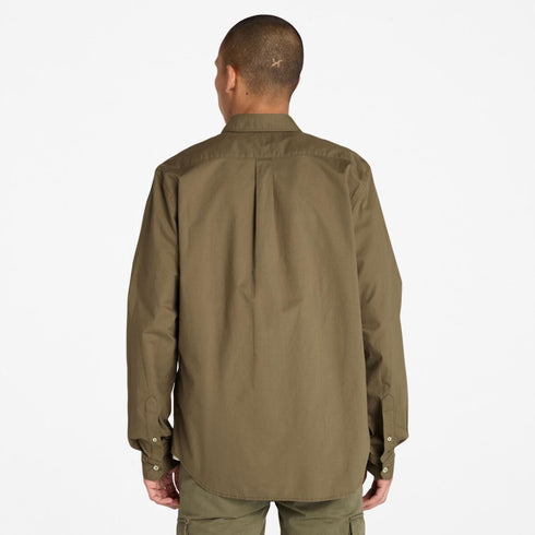 Timberland Mens Long Sleeve Stretch Poplin Shirt in Grey